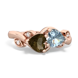 Smoky Quartz Floral Elegance 14K Rose Gold ring R5790