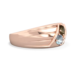 Smoky Quartz Men's Streamline 14K Rose Gold ring R0460