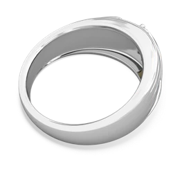 Smoky Quartz Men's Streamline 14K White Gold ring R0460