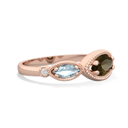 Smoky Quartz Milgrain Marquise 14K Rose Gold ring R5700