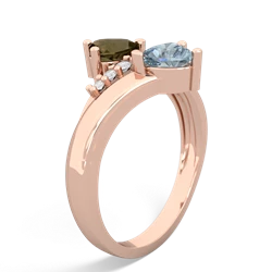 Smoky Quartz Heart To Heart 14K Rose Gold ring R2064