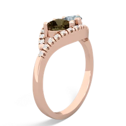 Smoky Quartz Mother And Child 14K Rose Gold ring R3010