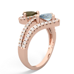 Smoky Quartz Diamond Dazzler 14K Rose Gold ring R3000