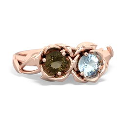 Smoky Quartz Rose Garden 14K Rose Gold ring R5510