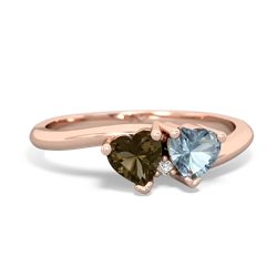 Smoky Quartz Sweethearts 14K Rose Gold ring R5260