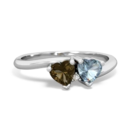 Smoky Quartz Sweethearts 14K White Gold ring R5260