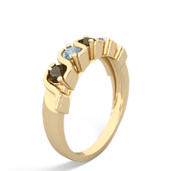 Smoky Quartz Anniversary Band 14K Yellow Gold ring R2089