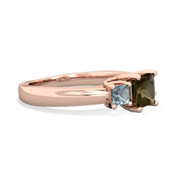 Smoky Quartz Three Stone Trellis 14K Rose Gold ring R4015