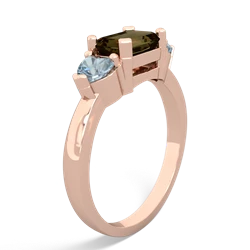 Smoky Quartz Three Stone 14K Rose Gold ring R5235