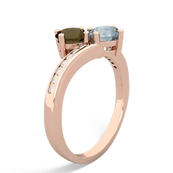 Smoky Quartz Channel Set Two Stone 14K Rose Gold ring R5303