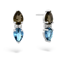 Smoky Quartz Bowtie Drop 14K White Gold earrings E0865