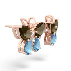 Smoky Quartz Butterfly 14K Rose Gold earrings E2215