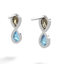 Smoky Quartz Infinity 14K White Gold earrings E5050