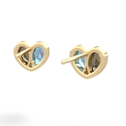 Smoky Quartz 'Our Heart' 14K Yellow Gold earrings E5072