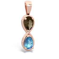 Smoky Quartz Infinity 14K Rose Gold pendant P5050