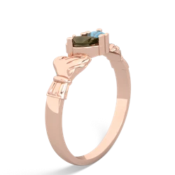 Smoky Quartz 'Our Heart' Claddagh 14K Rose Gold ring R2388