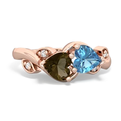 Smoky Quartz Floral Elegance 14K Rose Gold ring R5790