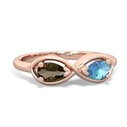 Smoky Quartz Infinity 14K Rose Gold ring R5050