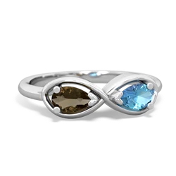 Smoky Quartz Infinity 14K White Gold ring R5050