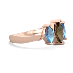 Smoky Quartz Three Peeks 14K Rose Gold ring R2433