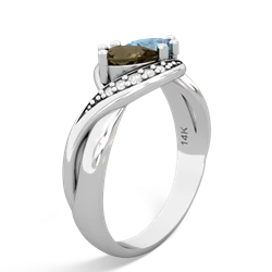 Smoky Quartz Summer Winds 14K White Gold ring R5342