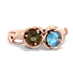 Smoky Quartz Rose Garden 14K Rose Gold ring R5510