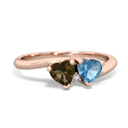 Smoky Quartz Sweethearts 14K Rose Gold ring R5260