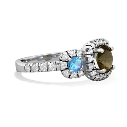 Smoky Quartz Regal Halo 14K White Gold ring R5350