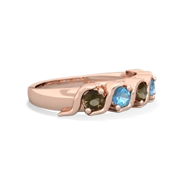 Smoky Quartz Anniversary Band 14K Rose Gold ring R2089