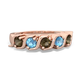 Smoky Quartz Anniversary Band 14K Rose Gold ring R2089