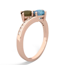 Smoky Quartz Channel Set Two Stone 14K Rose Gold ring R5303