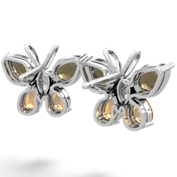 Smoky Quartz Butterfly 14K White Gold earrings E2215