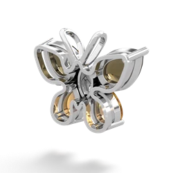 Smoky Quartz Butterfly 14K White Gold pendant P2215