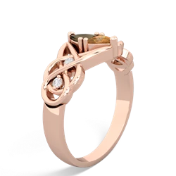 Smoky Quartz Keepsake Celtic Knot 14K Rose Gold ring R5300