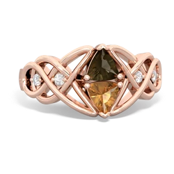 Smoky Quartz Keepsake Celtic Knot 14K Rose Gold ring R5300