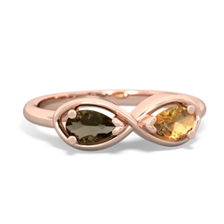 Smoky Quartz Infinity 14K Rose Gold ring R5050