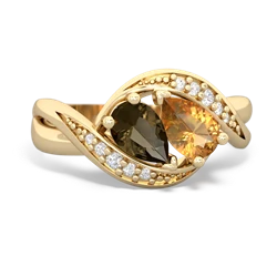 Smoky Quartz Summer Winds 14K Yellow Gold ring R5342