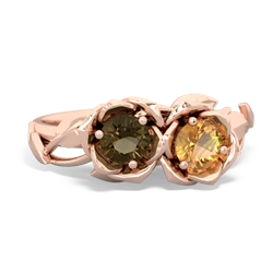 Smoky Quartz Rose Garden 14K Rose Gold ring R5510