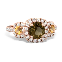 Smoky Quartz Regal Halo 14K Rose Gold ring R5350