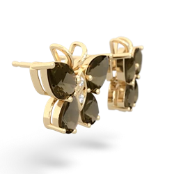 Smoky Quartz Butterfly 14K Yellow Gold earrings E2215