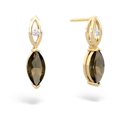 Smoky Quartz Marquise Drop 14K Yellow Gold earrings E5333