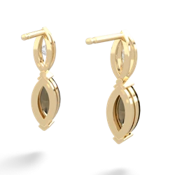 Smoky Quartz Marquise Drop 14K Yellow Gold earrings E5333