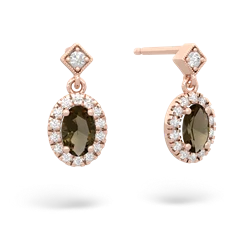 Smoky Quartz Antique-Style Halo 14K Rose Gold earrings E5720