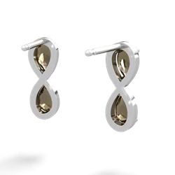 Smoky Quartz Infinity 14K White Gold earrings E5050