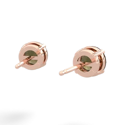 Smoky Quartz 6Mm Round Stud 14K Rose Gold earrings E1786