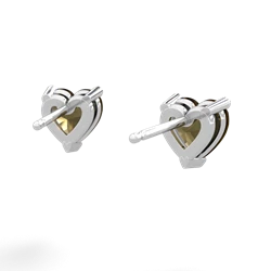 Smoky Quartz 6Mm Heart Stud 14K White Gold earrings E1862