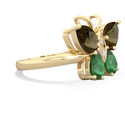 Smoky Quartz Butterfly 14K Yellow Gold ring R2215