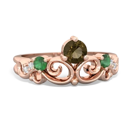 Smoky Quartz Crown Keepsake 14K Rose Gold ring R5740