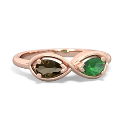 Smoky Quartz Infinity 14K Rose Gold ring R5050