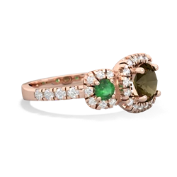 Smoky Quartz Regal Halo 14K Rose Gold ring R5350